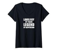 Womens Landlady by Trade Legend by Reputation. Pub Owners Humor V-Neck T-Shirt