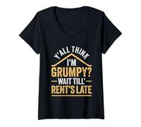 Women's Landlord Funny Rent Property Manager V-Neck T-Shirt