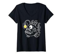 Women's Lantern Fish, Abyss, Bright Idea, Creative Spirit V-Neck T-Shirt