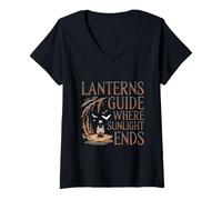 Womens Lanterns Guide in The Dark Caving Spelunking Gear V-Neck T-Shirt
