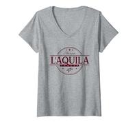 Womens L'Aquila Italia - L'Aquila Abruzzo Italy Label V-Neck T-Shirt
