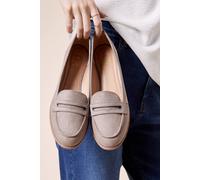 Womens Lara Penny Loafers Taupe 7