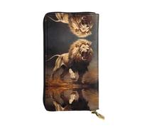 Women's Large Capacity Clutch, Credit Card Cash Coin Multi-Slot Wallet, Zipper Storage Pocket. Mighty Lion Leather Long Wallet