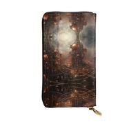 Women's Large Capacity Clutch, Credit Card Cash Coin Multi-Slot Wallet, Zipper Storage Pocket. Order in Chaos Leather Long Wallet