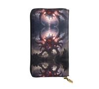 Women's Large Capacity Clutch, Credit Card Cash Coin Multi-Slot Wallet, Zipper Storage Pocket. Star Behemoth Leather Long Wallet