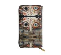 Women's Large Capacity Clutch, Credit Card Cash Coin Multi-Slot Wallet, Zipper Storage Pocket. Visual Feast Leather Long Wallet
