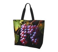 Women's Large Capacity Shoulder Tote Bag Fresh Grapes Printed Handbag Versatile Tote Bag for Commuting and Shopping