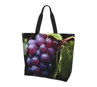 Women's Large Capacity Shoulder Tote Bag Fresh Grapes Printed Handbag Versatile Tote Bag for Commuting and Shopping