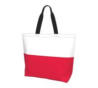 Women's Large Capacity Shoulder Tote Bag Polish flag Printed Handbag Versatile Tote Bag for Commuting and Shopping