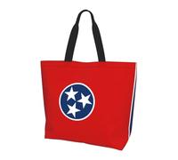 Women's Large Capacity Shoulder Tote Bag Tennessee State Flag Printed Handbag Versatile Tote Bag for Commuting and Shopping