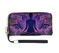 Women's Large Capacity Zipper Handbag Purse for Girls Ladies Cell Phone Case Holster Bag Compatible with Seven Chakra Bohemian Mandala Mushroom Yoga Meditation Boho Art Wallet