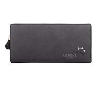 Womens Large Faux Leather RFID Coin/Money/Credit Card Holder/Purse - Black