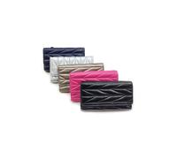 Women's Large Flap Wallet Embossed Pattern Coin Closure Pouch (Pink)