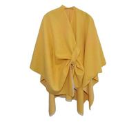 Womens Large Front Poncho Sweater Wrap Topper Knitted Elegant Shawls Cape For Fall Winter Vest Women (Yellow, One Size)