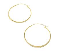 Womens Large Hoop Earrings in Gift Box Diameter 5 cm Simple and Elegant (Gold)