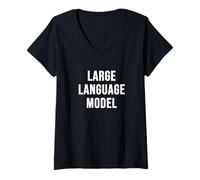 Womens Large Language Model V-Neck T-Shirt