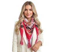 Womens Large Long Lightweight Floral Scarf, Cotton Pashmina Scarf Shawl Wrap, Colourful Rainbow Flower Ladies Scarves, Square Spring Summer Scarfs, Floral Print, Gift for Women