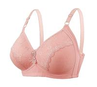 Women's Large Size Big Chest Steel Ring Bra Thin Lace Sexy Big Cup Underwear Bra Underwear Running Sports Bra Non Wired Bras for Women Ladies T Shirt Bralettes with Bra Extender Seamless Bra (52/120)