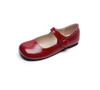 Women's Large Size Flat Mary Jane Shoes Japanese College Style Soft Bottom Leather Shoes a Stirrup Lightweight Red Black Spring and Summer