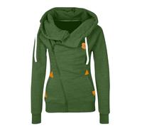 Women's Large Size Hoodie - Coats Winter Diagonal Zip Long Sleeve Casual Hoodie with Pocket Jackets Warm Solid Colour Chic Elegant Sweatshirts Fashion Daily Outfits