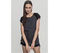 Urban Classics Women's Contrast Raglan Tee T-Shirt, Mehrfarbig (Charcoal/Black 01166), XXXXL