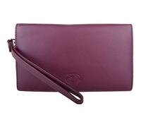 Womens Large Soft Leather RFID Money/Credit Card Clutch Purse/Pouch - Aubergine