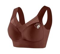 Women's Large Strapless Lace Tank Top Underwear Thin Side Fold Side Breast Gather Adjustable Bra Full Support Sports Bra (Coffee, XXXXXXXL)