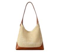 Women's Large Woven Straw Beach Tote Bag Bohemian Style Raffia Shoulder Handbag for Holidays and Outings