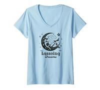Womens Lassoing Dreams from The Moon V-Neck T-Shirt
