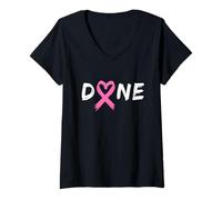 Womens Last Day Of Chemo Radiation Treatment Breast Cancer Done V-Neck T-Shirt