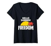 Women's Last Day of School Mom Schools Out Mom Summer Break Mom V-Neck T-Shirt