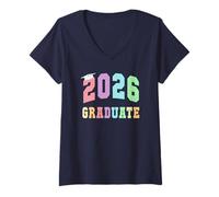 Womens Last First Day Class of 2026 Graduate 12 Years Later Mom Dad V-Neck T-Shirt