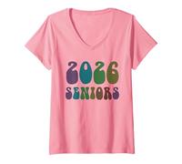 Womens Last First Day Class of 2026 Seniors Fabulous Final Level V-Neck T-Shirt