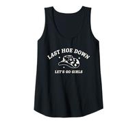 Womens Last Hoe Down Let's Go Girls Bachelorette Cowgirl Bride Hat Tank Top