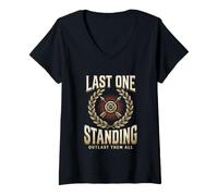 Women's Last One Standing Outlast Them All Dystopian Survival V-Neck T-Shirt