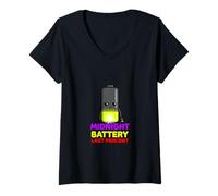 Women's Late Night Low Energy Character V-Neck T-Shirt