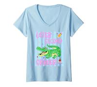 Women's Later Second Grader Alligator School Promotion V-Neck T-Shirt