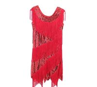 Women's Latin Dance Dress Scoop Neck Sequin Fringe Flapper Tassel Ballroom Salsa Tango Performance Costume