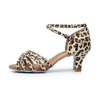 Women's Latin Dance Shoes,Leopard Latin Shoes,Tango Cha-cha Wedding Evening Dancing Shoes,Dancing High Heel Sandals Breathable And Comfortable