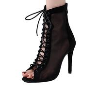 Womens Latin Dance Shoes Performance Professional Ballroom Salsa Dancing Shoes Wedding Party Boots Practice Boots Black