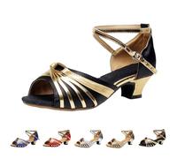 Women's Latin Dance Shoes Sandals Size 4 Open Toe 5cm/3cm Modern Tango Ballroom Salsa Dance Practice Performance Dancing Shoes Party Ankle Strap Heel for Ladies 3cm_Black Trendy Footwear