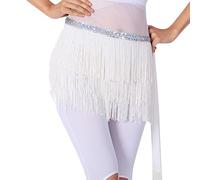 Women's Latin Skirt with Fringes Dance Skirt Short Sexy Fringe Skirt Tassels Mini Skirt Lace Skirt Hip Scarf Petticoat Dance Tango Chacha Salsa Dance Skirt Rave Festive Costume for Halloween and