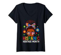 Womens Latin Teacher Hispanic Heritage Month Women V-Neck T-Shirt