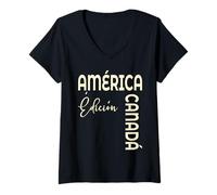 Women's Latina Canadá Latino Canadian América Canada V-Neck T-Shirt