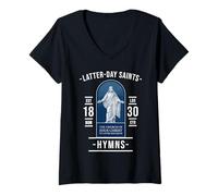 Womens Latter-Day Saints Hymns - Songs That Praise God and Jesus V-Neck T-Shirt