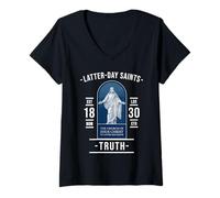Womens Latter-Day Saints Truth - Rooted in Bible and Faith V-Neck T-Shirt