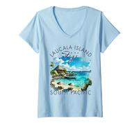 Womens Laucala Island Fiji South Pacific Travel Trip Summer Vacay V-Neck T-Shirt