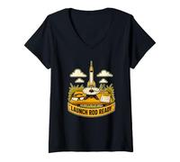 Women's Launch Rod Ready Model Rocket Setup V-Neck T-Shirt