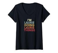 Women's Laurie Name Laurie Personalized Name First Given V-Neck T-Shirt