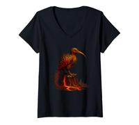 Womens Lava Kiwi Firebird Fantasy V-Neck T-Shirt